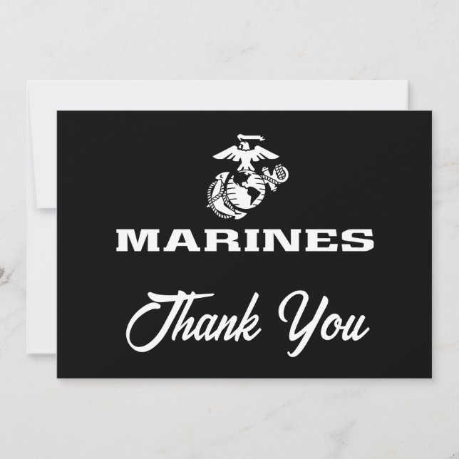 USMC-Logotyp staplad - vit Tack Kort (Framsida)