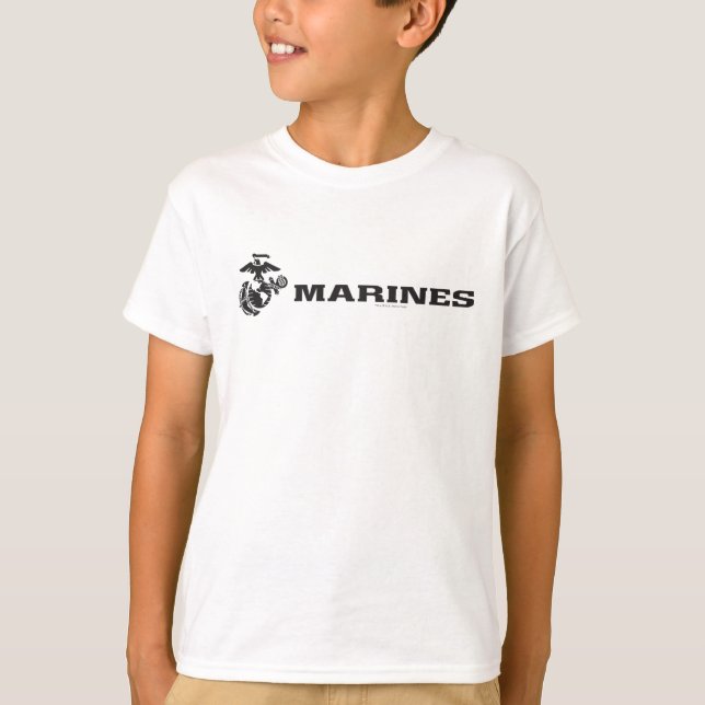 USMC-Logotyp - svart T-shirt (Framsida)