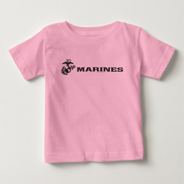 USMC-Logotyp - svart T-shirt (Framsida)