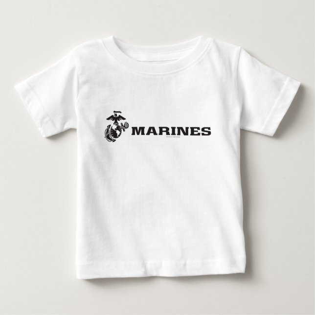 USMC-Logotyp - svart T-shirt (Framsida)