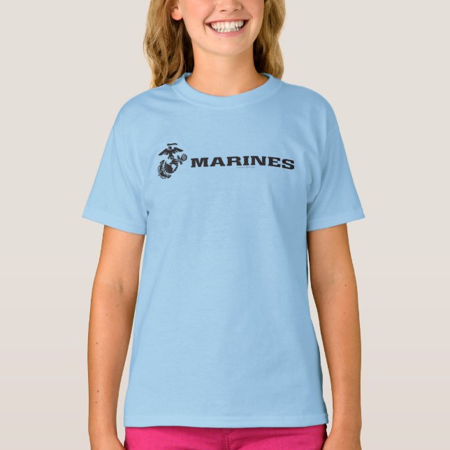 USMC-Logotyp - svart Tee (Framsida)