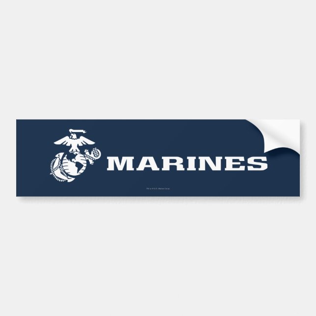 Usmc-logotyp - vit bildekal (Framsidan)