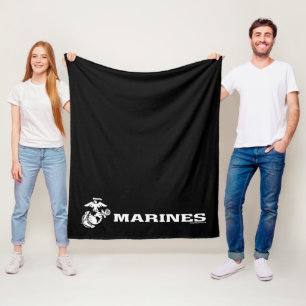 USMC-Logotyp - vit Fleecefilt