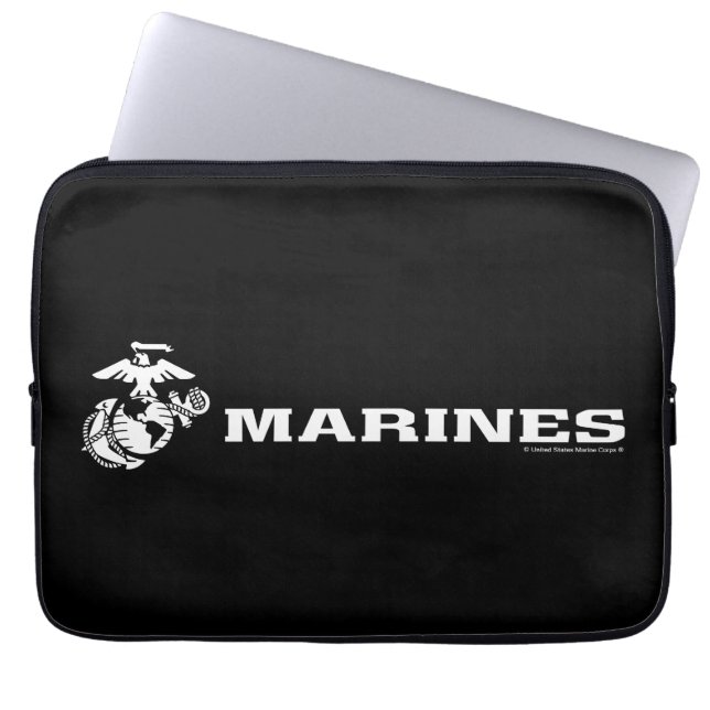 USMC-Logotyp - vit Laptop Fodral (Framsidan)