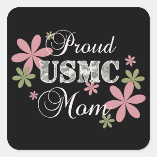 USMC Mamma [fl camo] Fyrkantigt Klistermärke
