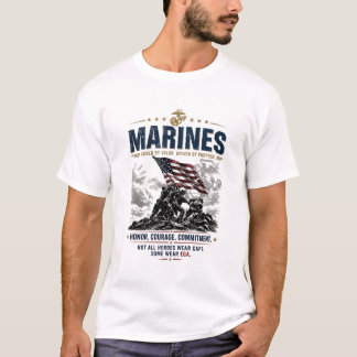 USMC Marines Smidda Av Mod Amerikansk Flagga EGA M T Shirt