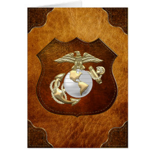 Usmc-örnen, jordklot & ankrar (EGA) [3D] Hälsningskort