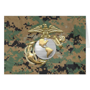 Usmc-örnen, jordklot & ankrar (EGA) [3D] Hälsningskort