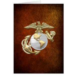 Usmc-örnen, jordklot & ankrar (EGA) [3D] Hälsningskort