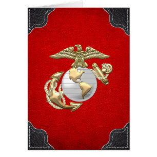 Usmc-örnen, jordklot & ankrar (EGA) [3D] Hälsningskort