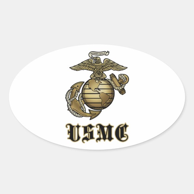 USMC OVALT KLISTERMÄRKE (Framsida)
