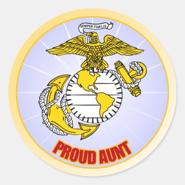 USMC Proud Moster Runt Klistermärke (Framsida)