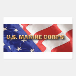 Usmc-rektangelklistermärkear Rektangulärt Klistermärke