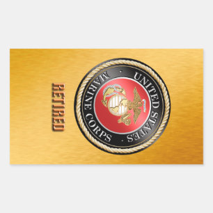 USMC Retrött Sticker Rektangulärt Klistermärke