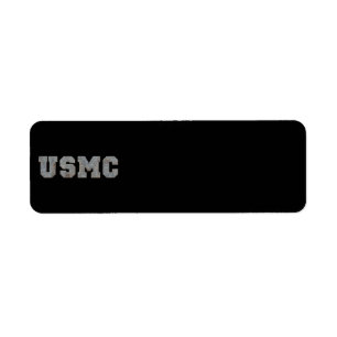 USMC [rostig text] Returadress Etikett