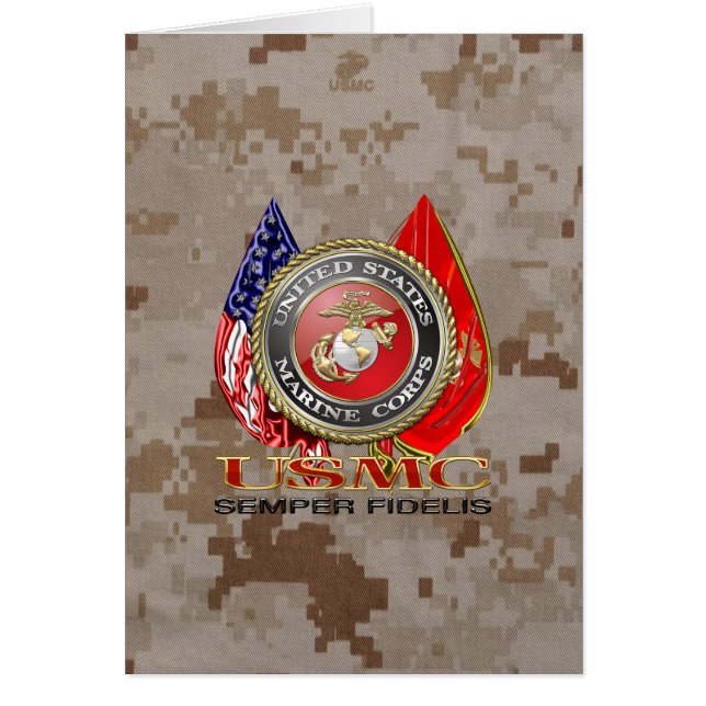 USMC Semper Fi [Speciell utgåva] [3D] Hälsningskort (Framsidan)