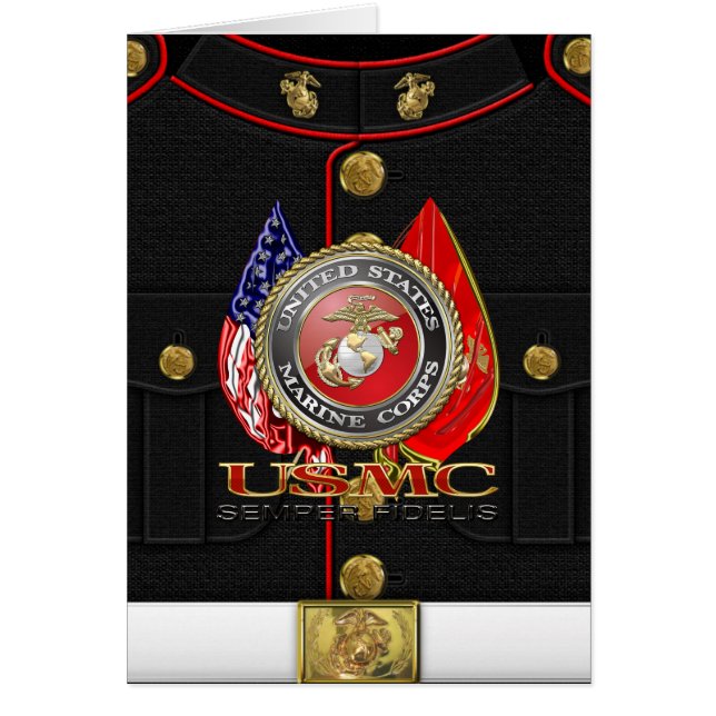 USMC Semper Fi [Speciell utgåva] [3D] Hälsningskort (Framsidan)