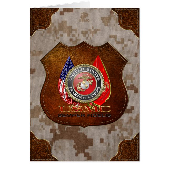 USMC Semper Fi [Speciell utgåva] [3D] Hälsningskort (Framsidan)