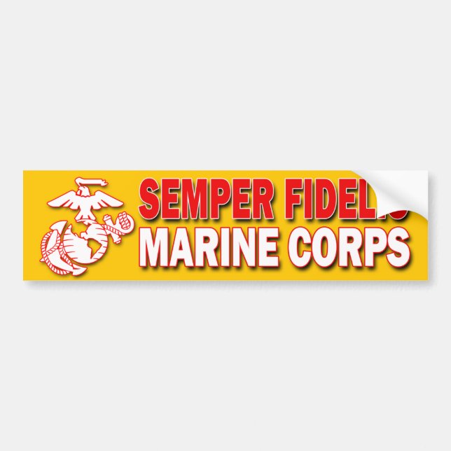 USMC Semper Fidelis Bumper Sticker Bildekal (Framsidan)