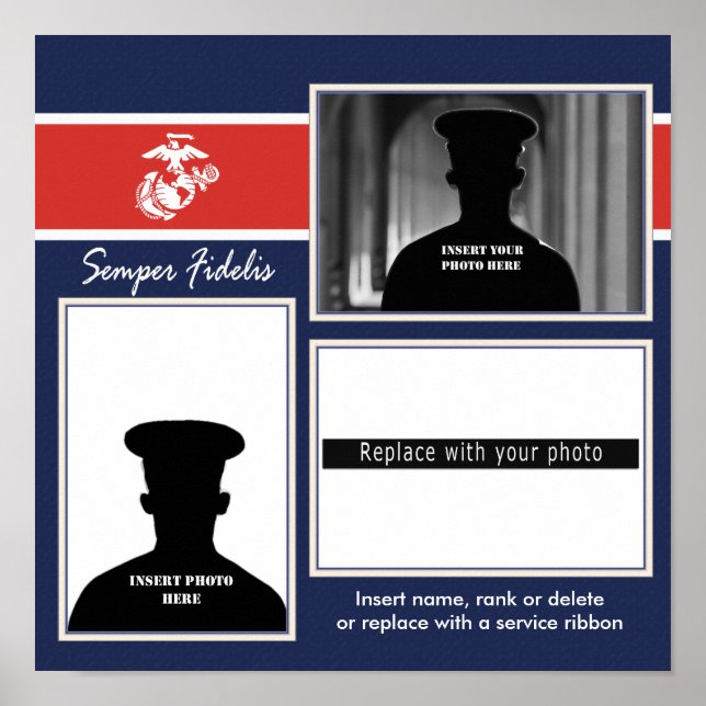USMC Semper Fidelis Photo Collage Poster (Framsidan)