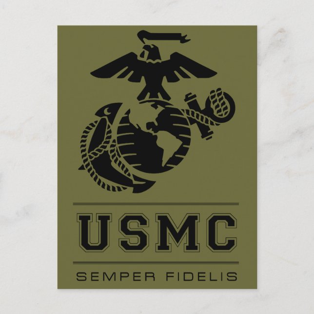 USMC Semper Fidelis [Semper Fi] Vykort (Framsida)