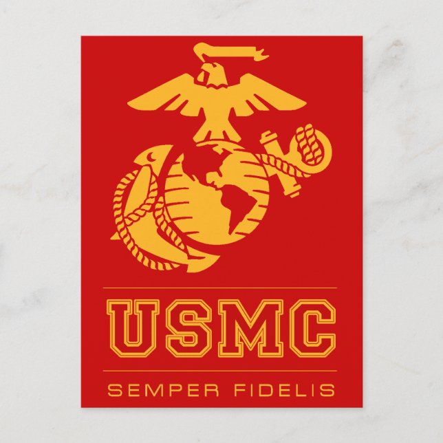 USMC Semper Fidelis [Semper Fi] Vykort (Framsida)