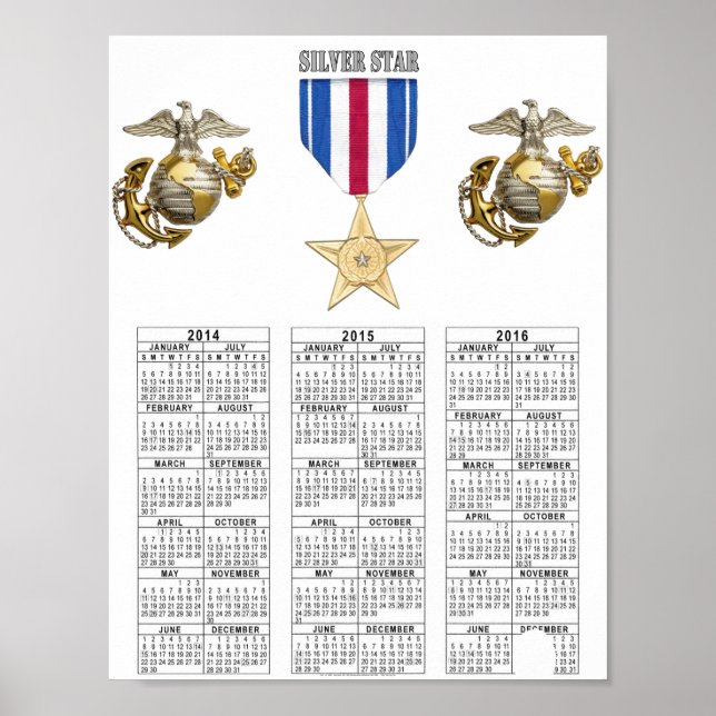 USMC SILVER STAR POSTER (Framsidan)