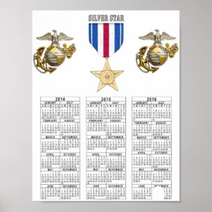 USMC-SILVERSTJÄRNA POSTER