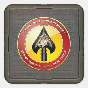 USMC Speciell Operations Command (MARSOC) [3D] Fyrkantigt Klistermärke