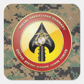 USMC Speciell Operations Command (MARSOC) [3D] Fyrkantigt Klistermärke