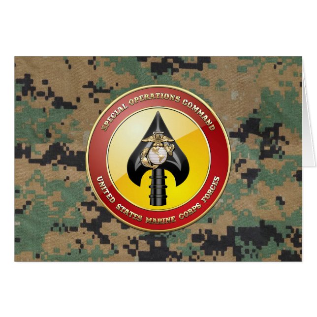 USMC Speciell Operations Command (MARSOC) [3D] Hälsningskort (Framsidan Horizontal)