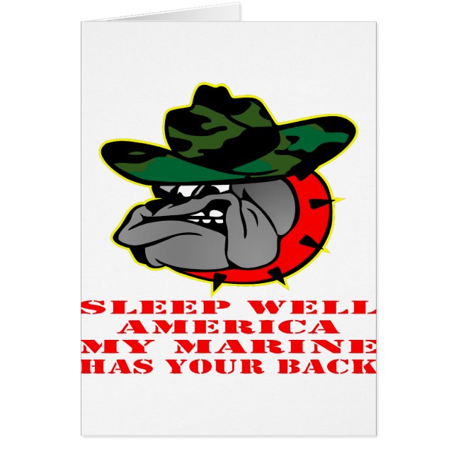 USMC Ssov Wwell America My Marine har din rygg Hälsningskort (Framsidan)