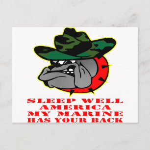 USMC Ssov Wwell America My Marine har din rygg Vykort
