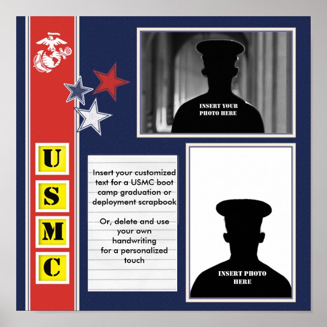 USMC Stars Photo Collage Poster (Framsidan)