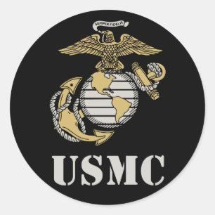 USMC [stencil] Runt Klistermärke