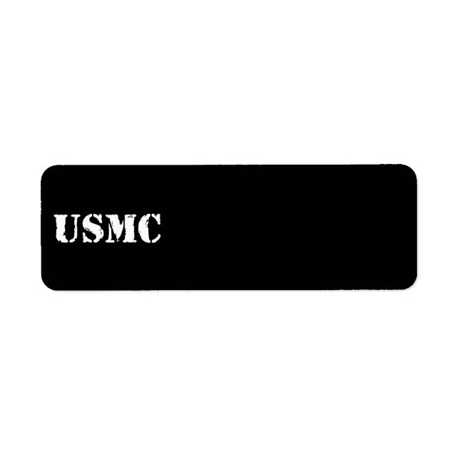 USMC [stencil text] Returadress Etikett (Framsidan)