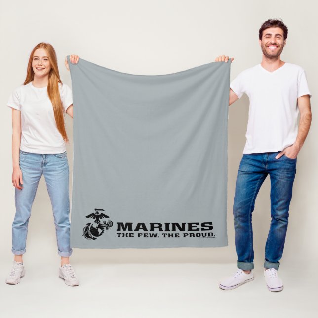 USMC "The Few, Proud" Staplad Black Logotyp Fleecefilt (På plats)