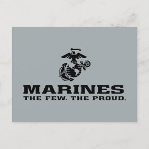 USMC "The Few, Proud" Staplad Black Logotyp Helg Vykort