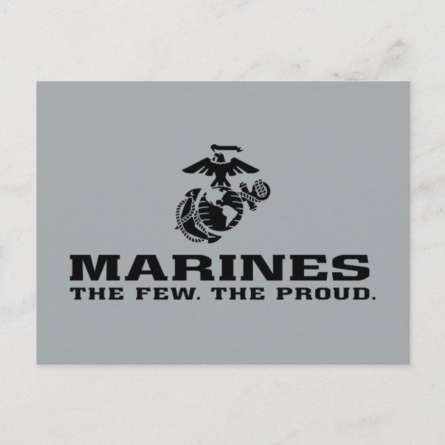 USMC "The Few, Proud" Staplad Black Logotyp Helg Vykort (Framsida)