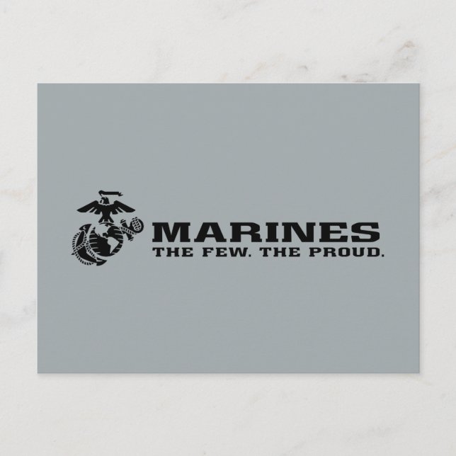 USMC "The Few, Proud" Staplad Black Logotyp Helg Vykort (Framsida)
