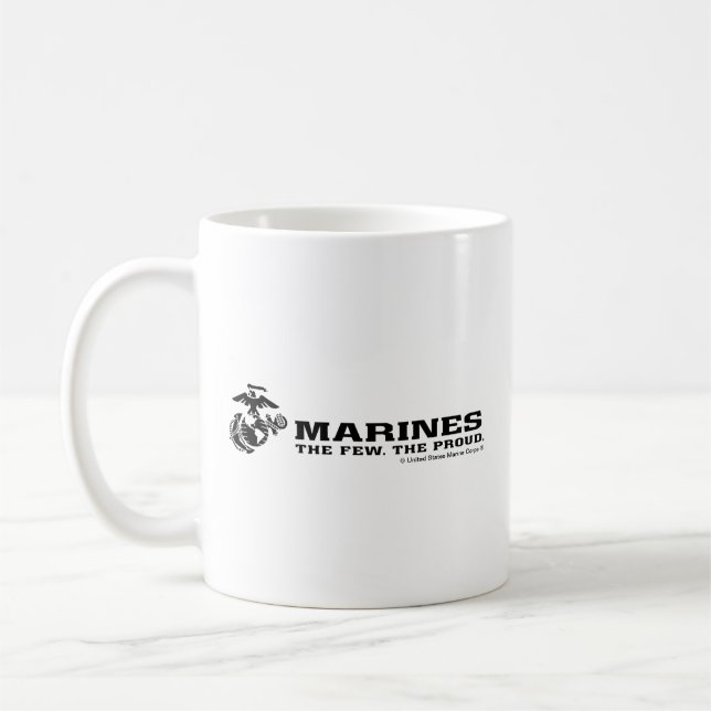 USMC "The Few, Proud" Staplad Black Logotyp Kaffemugg (Vänster)
