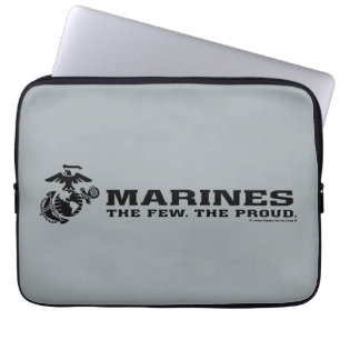USMC "The Few, Proud" Staplad Black Logotyp Laptop Fodral
