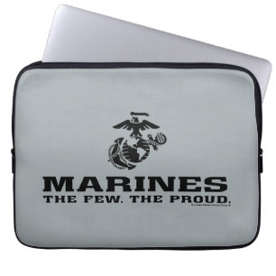 USMC "The Few, Proud" Staplad Black Logotyp Laptop Fodral