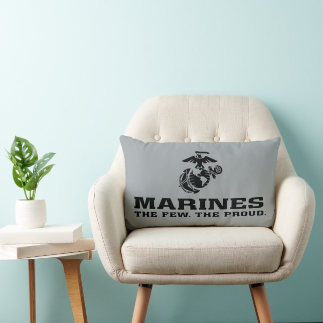 USMC "The Few, Proud" Staplad Black Logotyp Lumbarkudde (Stol)