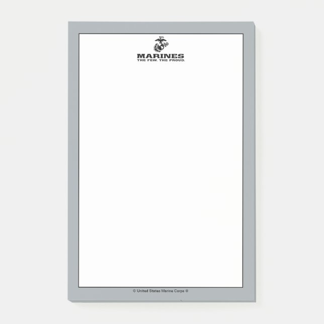 USMC "The Few, Proud" Staplad Black Logotyp Post-it Block (Framsida)