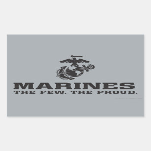 USMC "The Few, Proud" Staplad Black Logotyp Rektangulärt Klistermärke