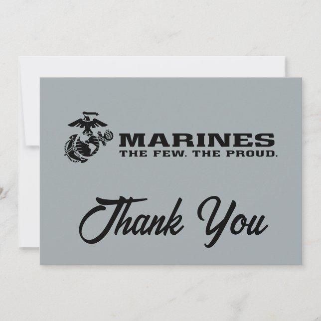 USMC "The Few, Proud" Staplad Black Logotyp Tack Kort (Framsida)