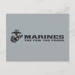 USMC "The Few, Proud" Staplad Black Logotyp Vykort