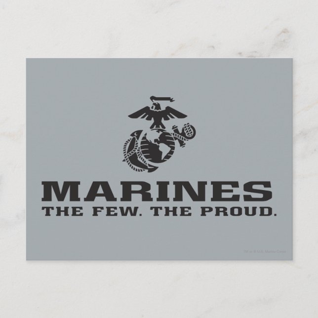 USMC "The Few, Proud" Staplad Black Logotyp Vykort (Framsida)
