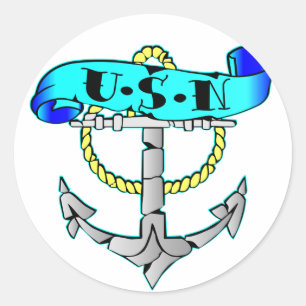 USN Anchor Tattoo Runt Klistermärke